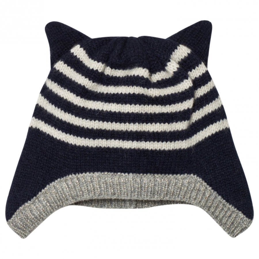 Emile Et Ida Striped Hat With Ears Marine Pipo