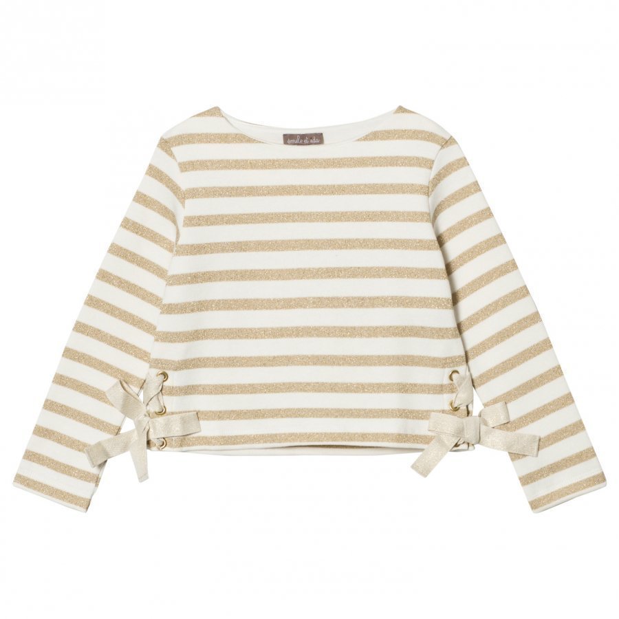 Emile Et Ida Striped Sweater Ecru/Gold Paita