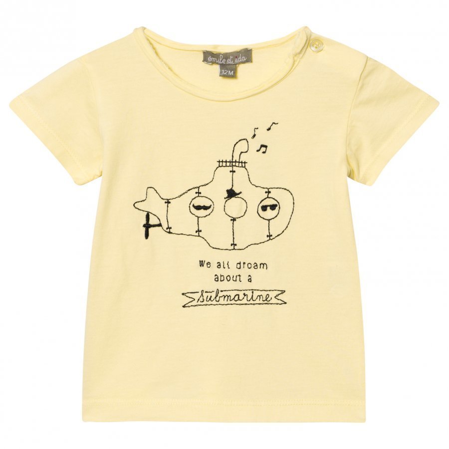 Emile Et Ida Tee Shirt Citron Sous Marin T-Paita