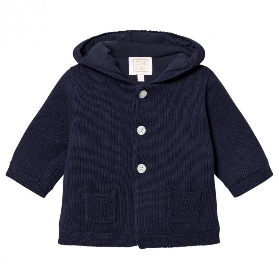 Emile Et Rose Lachlan Navy Knit Hooded Jacket Huppari