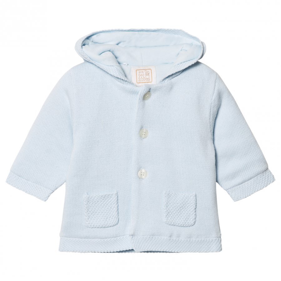 Emile Et Rose Lachlan Pale Blue Knit Hooded Jacket Huppari