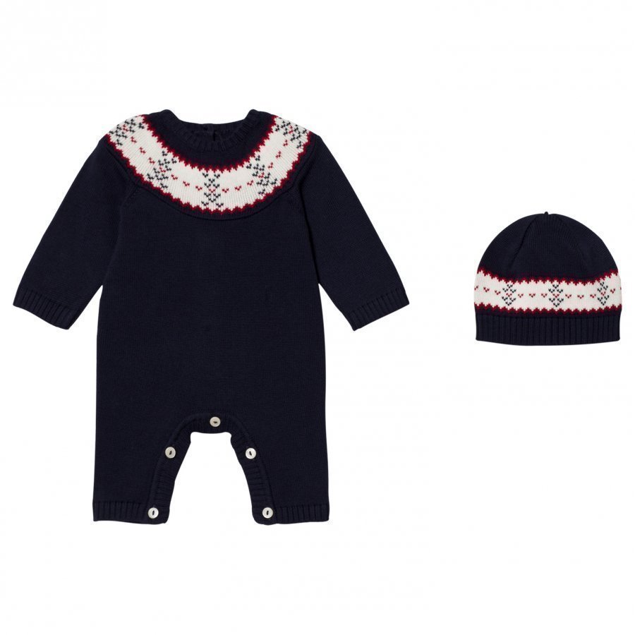 Emile Et Rose Lennox Navy Fairisle One-Piece Body