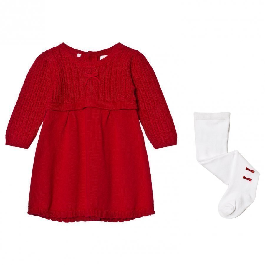 Emile Et Rose Loralie Knit Dress And Tights Set Red Mekko