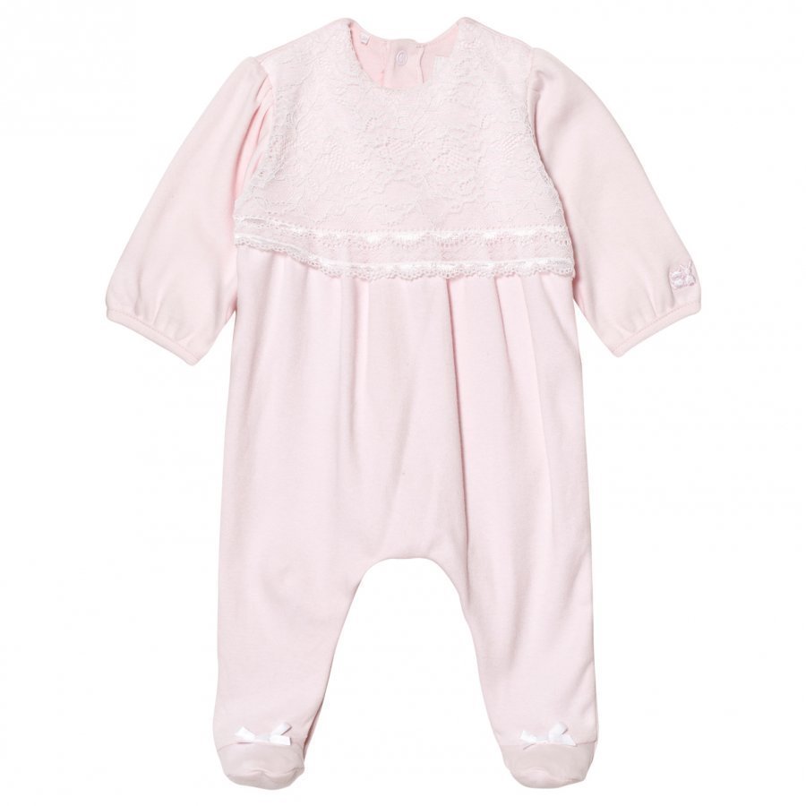 Emile Et Rose Louise Pink Lace Footed Baby Body