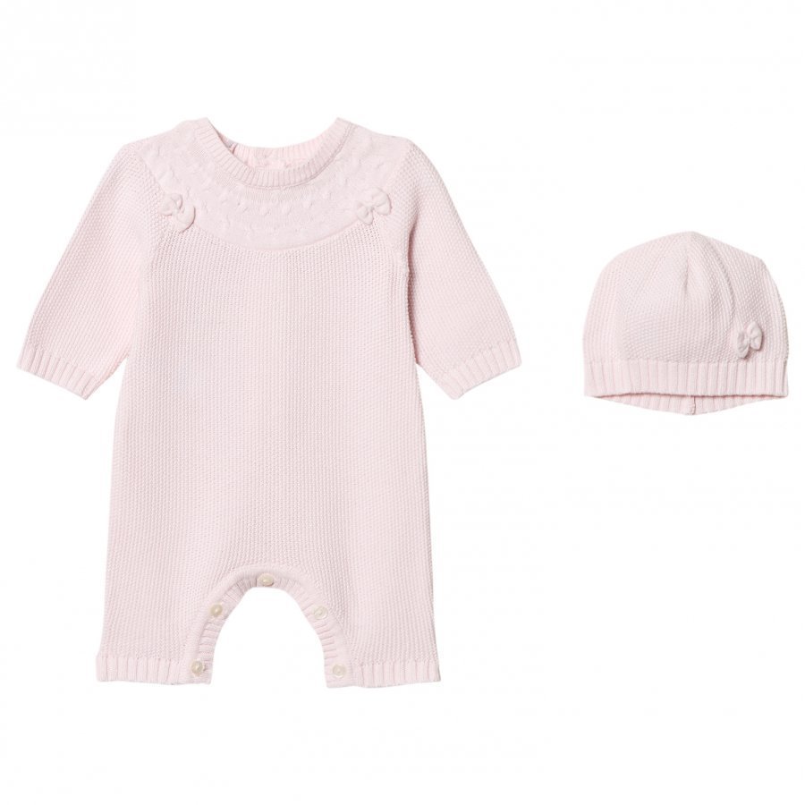 Emile Et Rose Luna Pale Pink Knitted One-Piece And Beanie Set Body