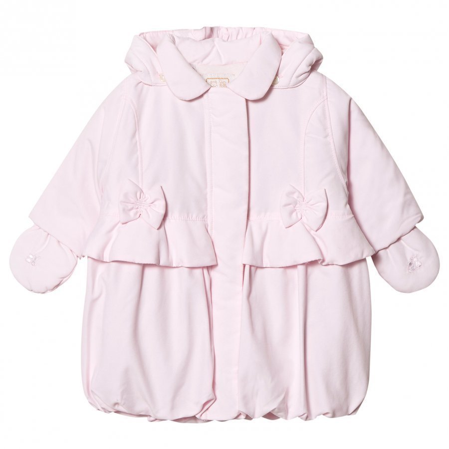 Emile Et Rose Pale Pink Padded Coat With Bows Toppatakki