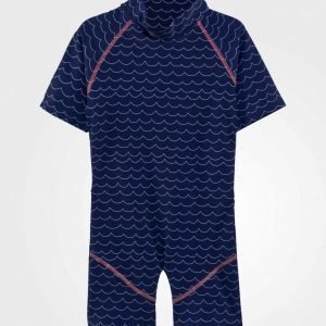 Emma Och Malena Kids Swimsuit Navy Wave Uimapuku