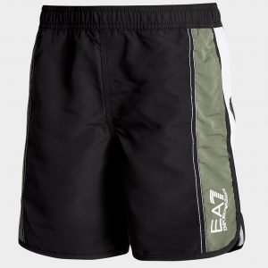 Emporio Armani Ea7 Colour Block Swim Shorts Musta