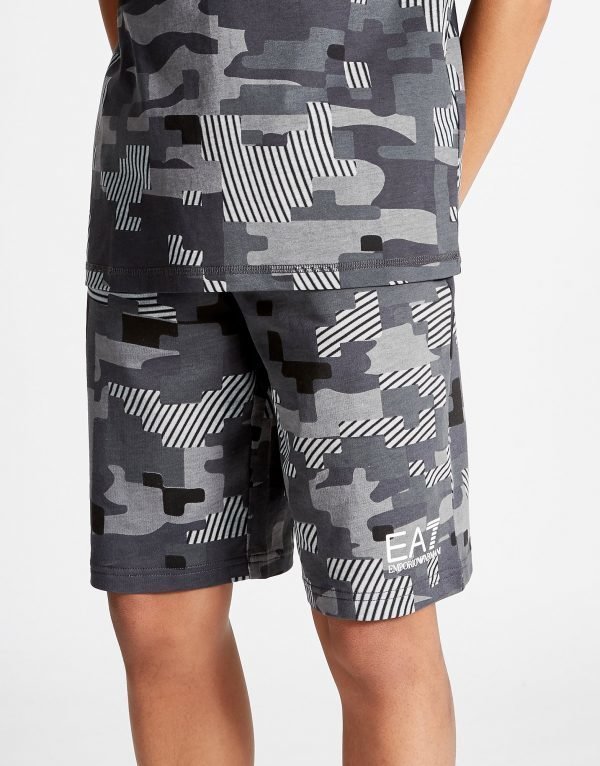 Emporio Armani Ea7 Digi Camo Shorts Harmaa