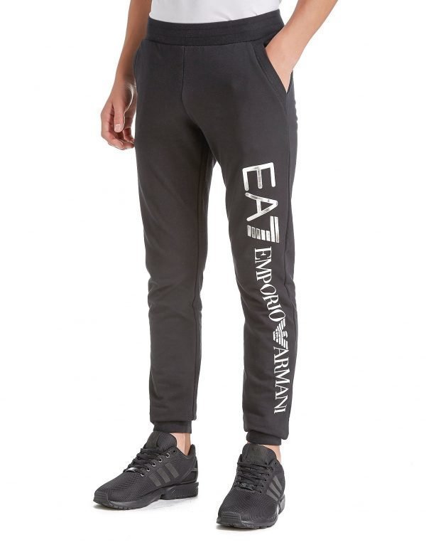 Emporio Armani Ea7 Foil Logo Cuff Pants Musta