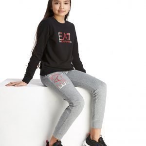 Emporio Armani Ea7 Girls' Crew Tracksuit Musta