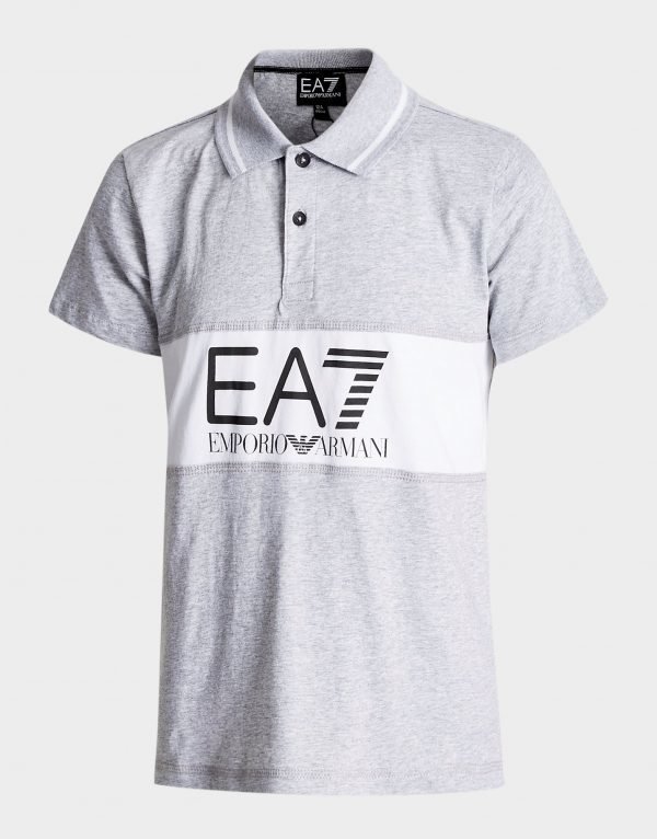 Emporio Armani Ea7 Panel Logo Polo Shirt Valkoinen