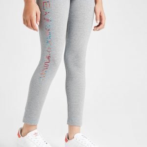 Emporio Armani Ea7 Tyttöjen Floral Logo Leggingsit Harmaa