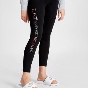 Emporio Armani Ea7 Tyttöjen Floral Logo Leggingsit Musta