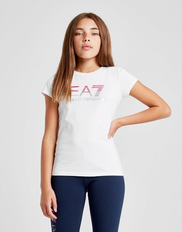 Emporio Armani Ea7 Tyttöjen Training Logo T-Paita Valkoinen