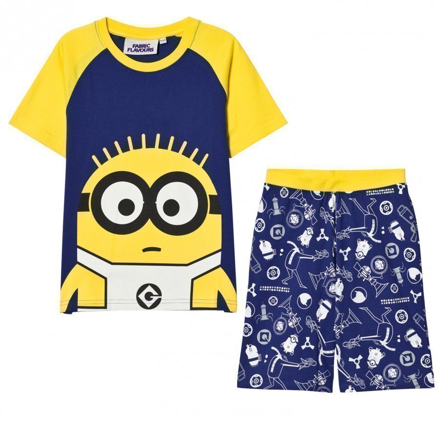 Fabric Flavours Blue And Yellow Minions Glow In The Dark Pyjamas Yöpuku