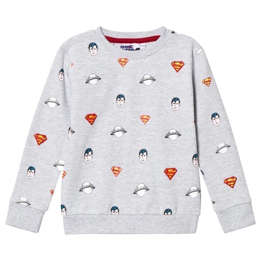 Fabric Flavours Grey Superman All Over Print Sweatshirt Oloasun Paita