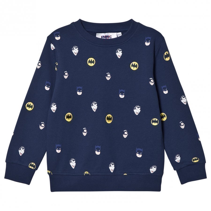 Fabric Flavours Navy Batman Face Print Sweatshirt Oloasun Paita