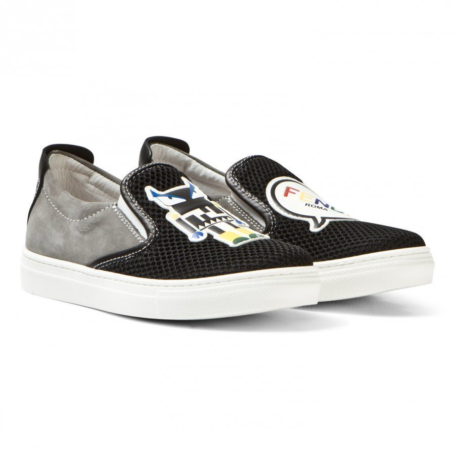 Fendi Black Mesh Monster Slip Ons Lenkkarit