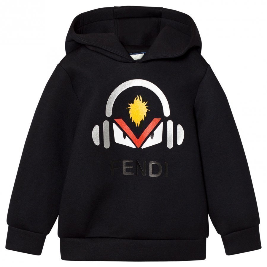 Fendi Black Monster Print Neoprene Hoody Huppari