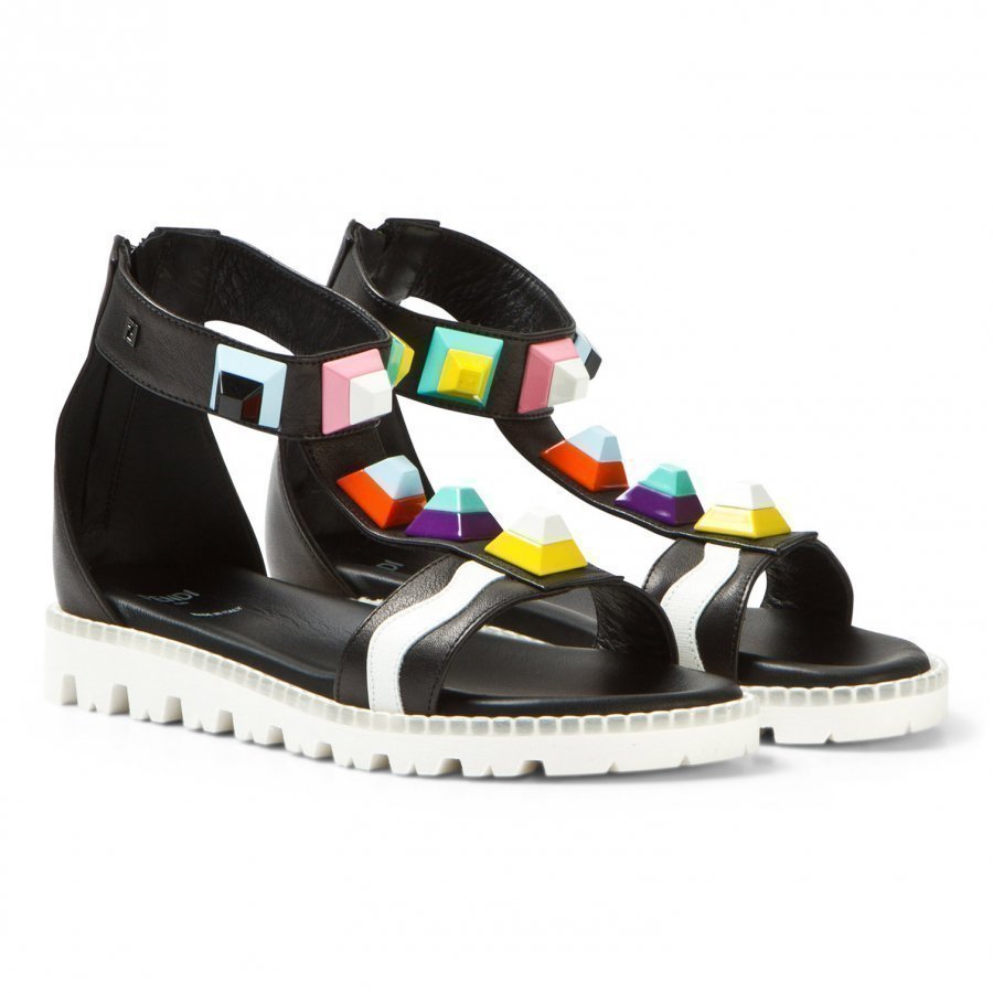 Fendi Black Multi Stud Ankle Strap Sandals Remmisandaalit