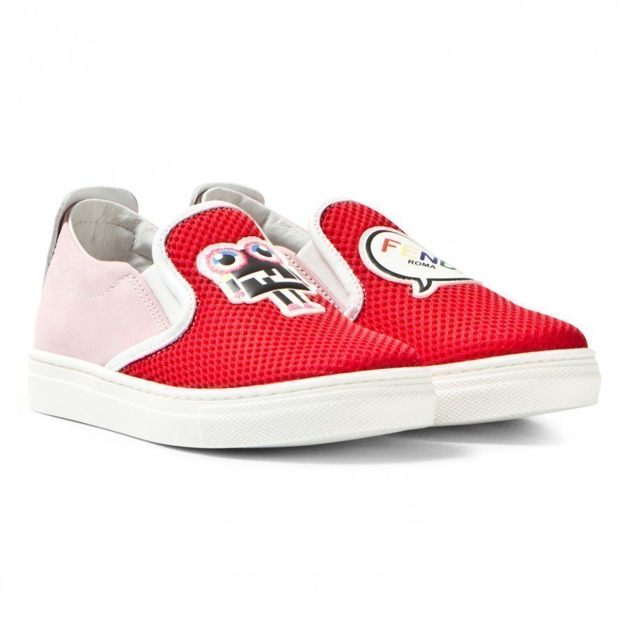 Fendi Red Mesh Monster Slip Ons Lenkkarit