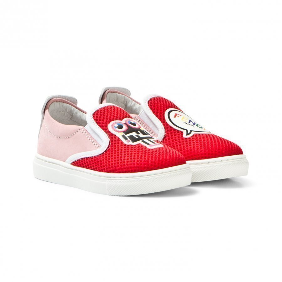 Fendi Red Mesh Monster Slip Ons Lenkkarit