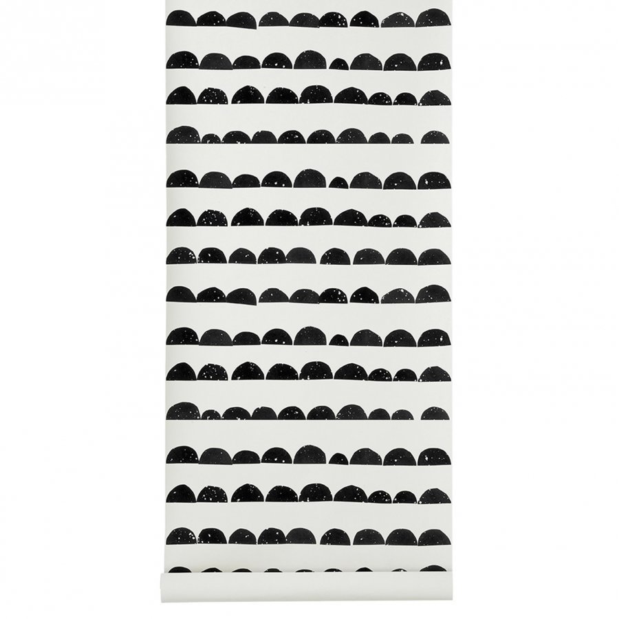 Ferm Living Half Moon Wallpaper Black Tapetti