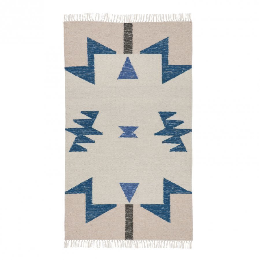 Ferm Living Kelim Rug Blue Triangles Small Matto