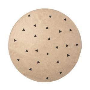 Ferm Living Kids Jute Matto Black Triangles 130 Cm