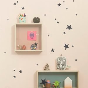 Ferm Living Kids Mini Stars Wallsticker Seinätarra Musta