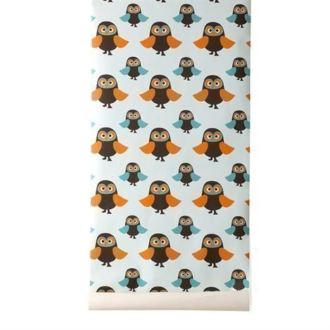 Ferm Living Owls Tapetti Vaaleansininen