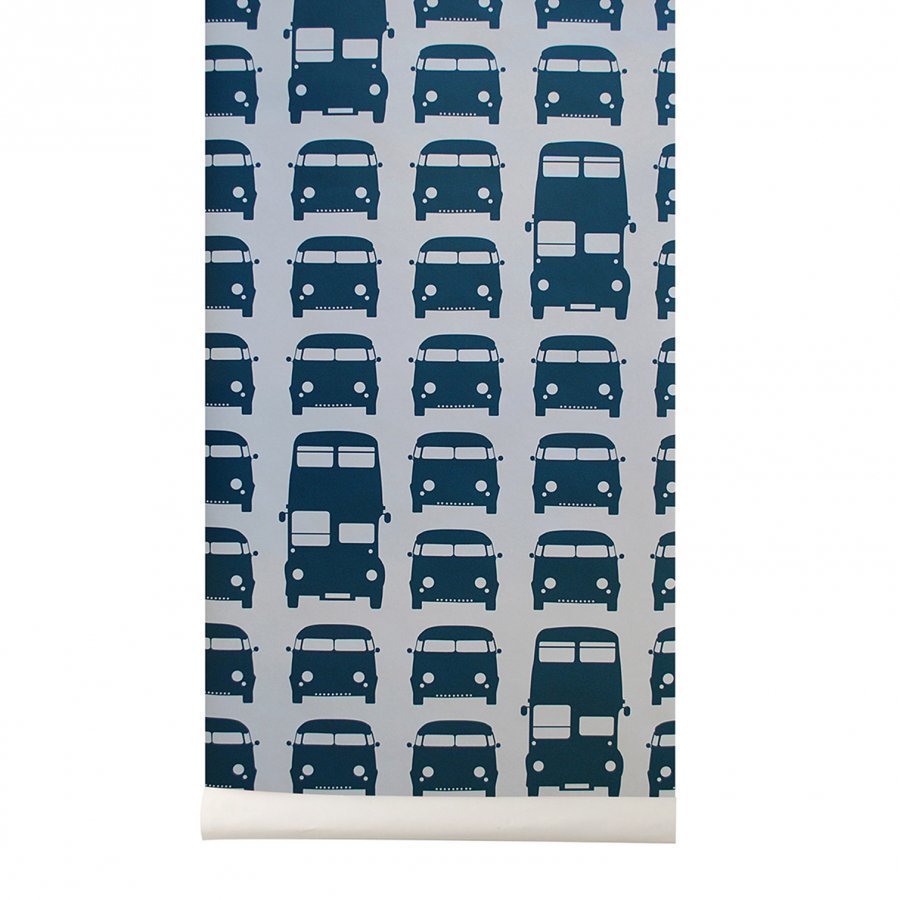 Ferm Living Rush Hour Wallpaper Petrol Tapetti