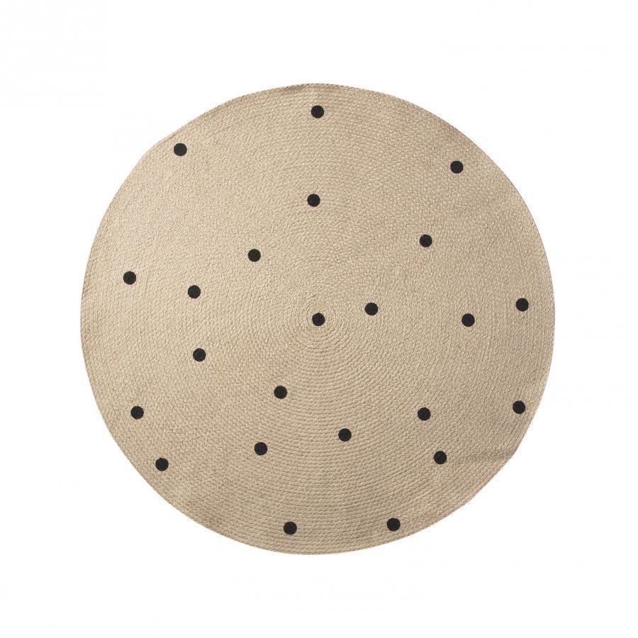 Ferm Living Small Jute Carpet Black Dots Matto