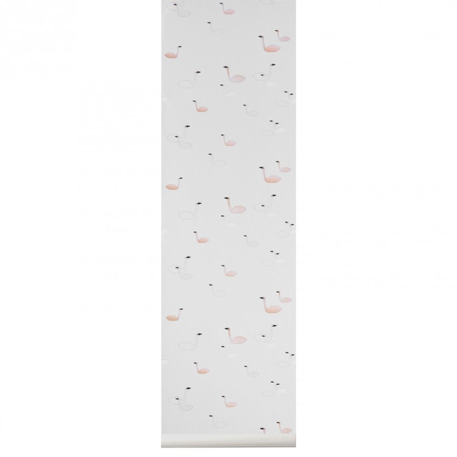 Ferm Living Swan Wallpaper Rose Tapetti