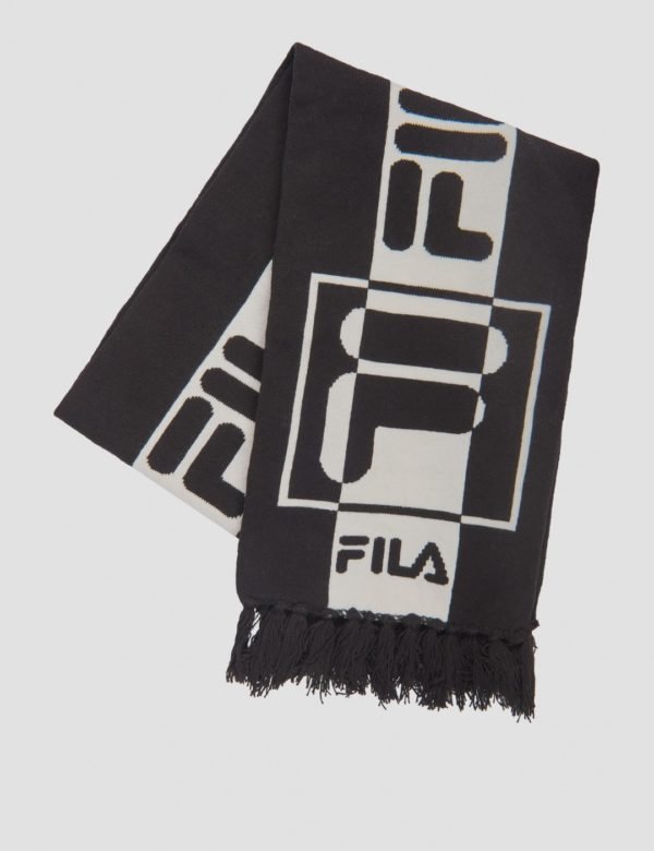 Fila Intarsia Knitted Scarf Kaulaliina Musta