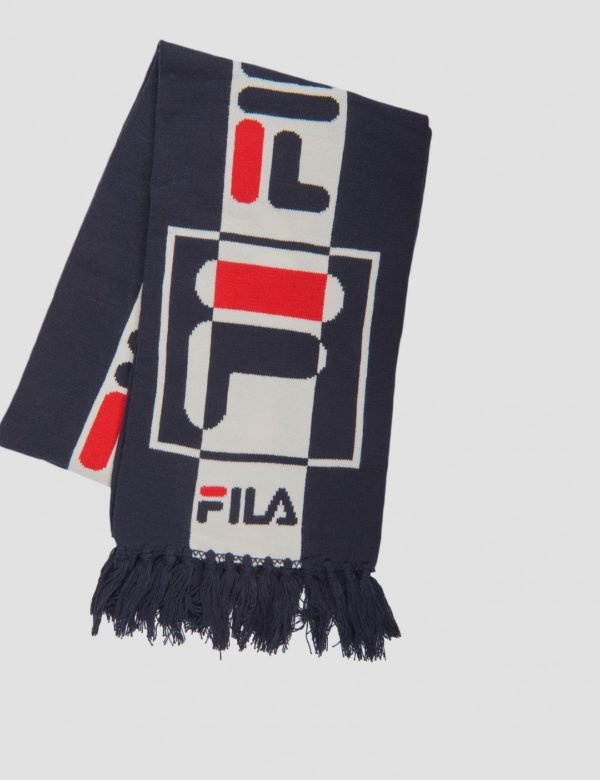 Fila Intarsia Knitted Scarf Kaulaliina Sininen