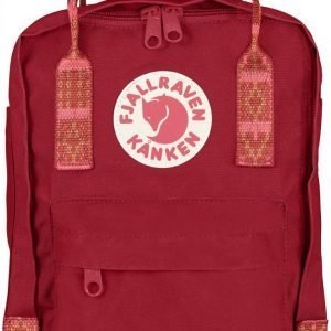 Fjällräven Kånken Mini Reppu Deep Red / Folk Pattern