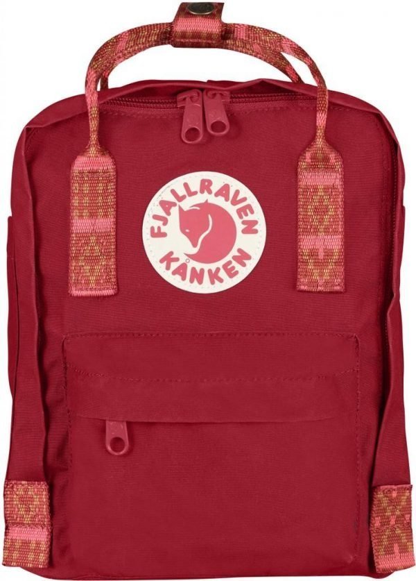 Fjällräven Kånken Mini Reppu Deep Red / Folk Pattern