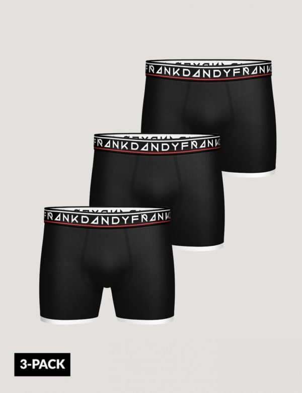 Frank Dandy 3 Pack Boy's St Paul Boxer Bokserit Musta