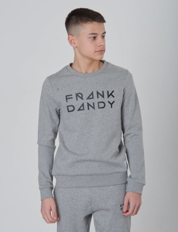 Frank Dandy Kid's Solid Crew Neule Harmaa