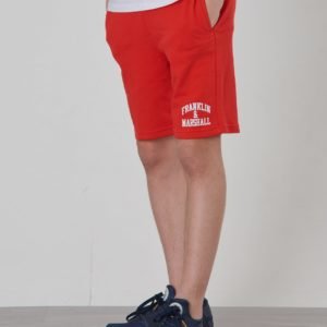 Franklin & Marshall Badge Logo Sweat Shorts Shortsit Punainen