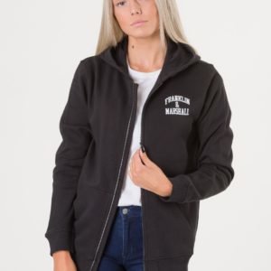 Franklin & Marshall Badge Logo Zip Hoodie Huppari Musta