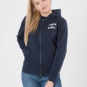 Franklin & Marshall Badge Logo Zip Hoodie Huppari Sininen