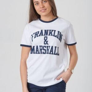 Franklin & Marshall Ringer Logo Tee T-Paita Valkoinen