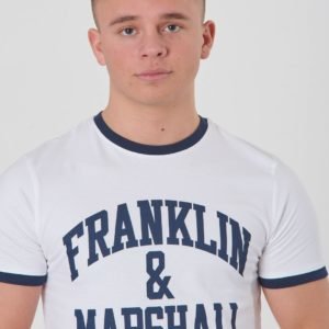 Franklin & Marshall Ringer Logo Tee T-Paita Valkoinen