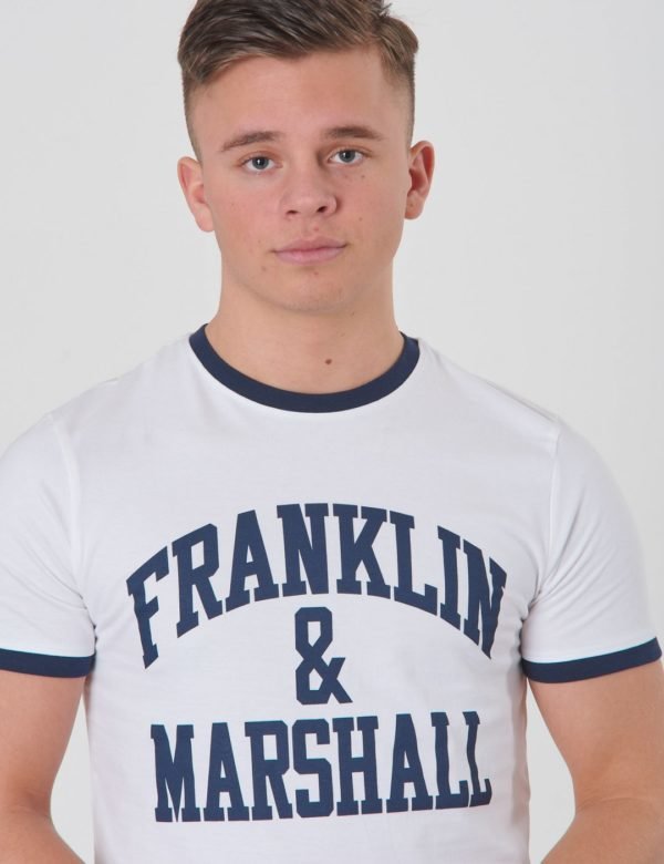 Franklin & Marshall Ringer Logo Tee T-Paita Valkoinen