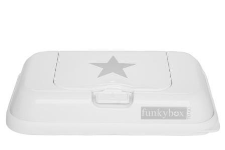 Funkybox Säilytysrasia puhdistuspyyhkeille To Go Valkoinen/tähti