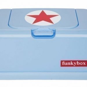Funkybox Säilytysrasia puhdistuspyyhkeille Vaaleansininen/punainen