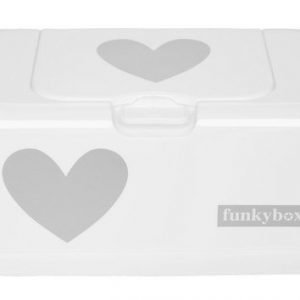 Funkybox Säilytysrasia puhdistuspyyhkeille Valkoinen/sydän
